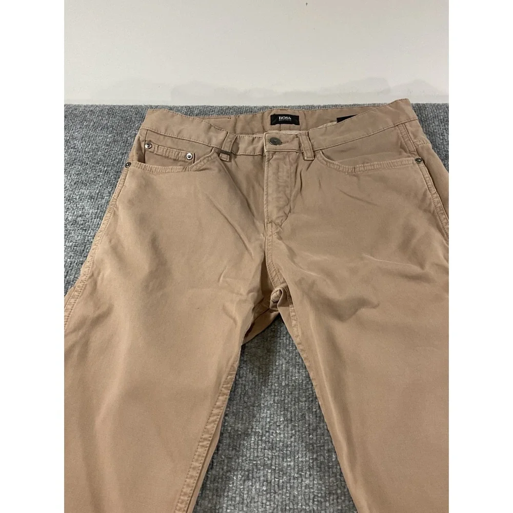 Hugo Boss Pants Mens 31x34 Stretch Chino Brown Tan Slim Casual Designer